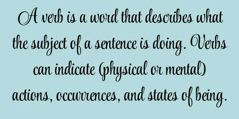 Definition of Verb